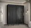 Stijlvolle Jotunheimen 164 schuifdeurkast, kleur: Zwart - Afmetingen: 208 x 180,5 x 62 cm (H x B x D)