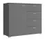 Ladekast /dressoir /sideboard kast met strak design Lowestoft 06, kleur: grijs - afmetingen: 85 x 100 x 40 cm (H x B x D), met vier laden
