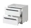 Night cabinet with two drawers Banat 11, color: white / hoogglans wit, ABS edge protection, dimensions: 42,5 x 44,5 x 33,5 cm, good to combine with other items, handles: metal