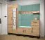 Ladekast /dressoir /sideboard kast met modern design Morteratsch 03, kleur: eiken / zwart - afmetingen: 95 x 42 x 46 cm (H x B x D), met twee vakken en een lade