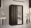 Kledingkast met één deur met spiegel Balmenhorn 80, kleur: mat zwart - afmetingen: 200 x 120 x 62 cm (H x B x D), met voldoende opbergruimte