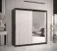 moderne kledingkast Balmenhorn 87, kleur: mat zwart / mat wit - afmetingen: 200 x 180 x 62 cm (H x B x D), met één deur met spiegel