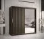Eenvoudige kledingkast met 10 vakken Balmenhorn 88, kleur: mat zwart - afmetingen: 200 x 180 x 62 cm (H x B x D), met één deur met spiegel