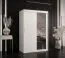 elegante kledingkast met één deur met spiegel Balmenhorn 29, kleur: mat wit - afmetingen: 200 x 120 x 62 cm (H x B x D), met vijf vakken