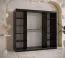 Kledingkast Olperer 17 met deur met spiegel, kleur: mat zwart - afmetingen: 200 x 200 x 62 cm (H x B x D), met 10 vakken en twee kledingstangen