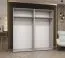 Drehtürenschrank mit zwei Kleiderstangen Korab 140, Farbe: Schwarz, Griffe: Gold, 2 Meter breit, Soft-Close-Funktion, zwei Fächer, vier Spiegeltüren