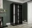 smalle / kolom kledingkast met stijlvol design Etna 25, kleur: mat zwart / zwart marmer - afmetingen: 200 x 100 x 62 cm (H x B x D), met voldoende opbergruimte
