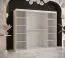 Kledingkast met één deur met spiegel Liskamm 41, kleur: mat wit - afmetingen: 200 x 200 x 62 cm (H x B x D), met 10 vakken en twee kledingstangen