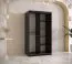 Eenvoudige kledingkast met één deur met spiegel Balmenhorn 76, kleur: mat zwart - afmetingen: 200 x 100 x 62 cm (H x B x D), met voldoende opbergruimte