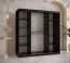 Eenvoudige kledingkast met voldoende opbergruimte Balmenhorn 40, kleur: mat zwart - afmetingen: 200 x 180 x 62 cm (H x B x D), met één deur met spiegel