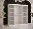 elegante kledingkast met 10 vakken Balmenhorn 37, kleur: mat wit - afmetingen: 200 x 180 x 62 cm (H x B x D), met één deur met spiegel