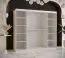 elegante kledingkast met één deur met spiegel Balmenhorn 42, kleur: mat wit / mat zwart - afmetingen: 200 x 200 x 62 cm (H x B x D), met 10 vakken en twee kledingstangen