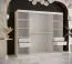 elegante kledingkast Hochfeiler 65, kleur: wit / zwart marmer - afmetingen: 200 x 200 x 62 cm (H x B x D), met 10 vakken