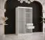 Kleine kledingkast met twee spiegels Hochfeiler 73, kleur: Wit / zwart marmer - afmetingen: 200 x 100 x 62 cm (H x B x D), met vijf vakken