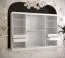 elegante kledingkast met drie spiegeldeuren Hochfeiler 93, kleur: wit / zwart marmer - afmetingen: 200 x 250 x 62 cm (H x B x D), met 10 vakken en twee kledingstangen