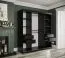elegante kledingkast met marmer look Etna 13, kleur: mat zwart / zwart marmer - afmetingen: 200 x 180 x 62 cm (H x B x D), met twee spiegels