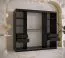 elegante kledingkast met één deur met spiegel Zumsteinspitze 17, kleur: mat zwart - afmetingen: 200 x 200 x 62 cm (H x B x D), met 10 vakken en twee kledingstangen
