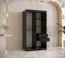 Schmaler Kleiderschrank mit einer Spiegeltür Strahlhorn 13, Farbe: Schwarz matt - Abmessungen: 200 x 100 x 62 cm (H x B x T), mit genügend Stauraum