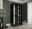 smalle / kolom kledingkast met stijlvol design Etna 25, kleur: mat zwart / zwart marmer - afmetingen: 200 x 100 x 62 cm (H x B x D), met voldoende opbergruimte