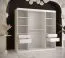 eenvoudige kledingkast met voldoende opbergruimte Liskamm 38, kleur: mat wit / mat zwart - afmetingen: 200 x 180 x 62 cm (H x B x D), met één deur met spiegel