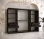 Kledingkast met één deur met spiegel Liskamm 47, kleur: mat zwart / mat wit - afmetingen: 200 x 250 x 62 cm (H x B x D), met voldoende opbergruimte