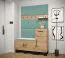 Ladekast /dressoir /sideboard kast met modern design Morteratsch 03, kleur: eiken / zwart - afmetingen: 95 x 42 x 46 cm (H x B x D), met twee vakken en een lade