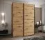 Schuifdeurkast / kledingkast / 2 schuifdeuren / 2 kledingstangen / 245,5 x 180 x 64 cm / 6 vakken / 6 schappen / Kleur: Artisanaal eiken
