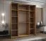 Kledingkast / schuifdeurkast / 245,5 x 190 x 64 cm / 2 schuifdeuren / 2 kledingstangen / 6 schappen / 6 vakken / kleur: zwart / soft-close