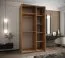 Kledingkast / schuifdeurkast / 245,5 x 130 x 64 cm / 2 kledingstangen / 2 schuifdeuren / ABS randbescherming / 6 vakken / Kleur: wit / soft-close