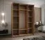 Kledingkast / schuifdeurkast / 245,5 x 160 x 64 cm / 2 kledingstangen / kleur: wit / soft-close / 6 vakken / 6 schappen / spiegel