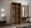 Kledingkast / schuifdeurkast / kleur: Artisan eiken / soft-close / spiegel / 6 vakken / 2 kledingstangen / 2 schuifdeuren / 245,5 x 110 x 64 cm