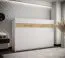 Schrankbett Namsan 03 horizontal, Farbe: Weiß matt / Eiche Artisan - Liegefläche: 140 x 200 cm (B x L)