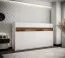 Schrankbett Namsan 02 horizontal, Farbe: Weiß matt / Braun Old Style - Liegefläche: 120 x 200 cm (B x L)