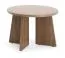 Kleine salontafel | 58 x 58 x 40 cm | ronde tafel | bijzettafel | walnootkleur | ABS randen | Belladere 08