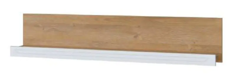 wandplank / hangrek Bambey 15, kleur: eiken / wit - 25 x 124 x 19 cm (h x b x d)