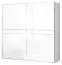 Schuifdeurkast / kledingkast Siumu 07, kleur: wit / wit hoogglans - 224 x 230 x 61 cm (H x B x D)