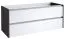 wastafelmeubel Kolkata 42 met sifonuitsparingen voor dubbele wastafel, kleur: glanzend wit / eik zwart - 50 x 120 x 46 cm (H x B x D)