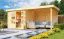 Berging / tuinhuis SET met aanbouw dak & achterwand, kleur: onbehandeld hout, grondoppervlakte: 5,76 m²