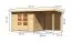 Berging / tuinhuis SET met lessenaarsdak incl. aanbouw dak & achterwand, kleur: onbehandeld hout, grondoppervlakte: 6,16 m²