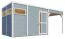 tuinhuis Basel 03 met uitbouw dak incl. vloer en dakleer, lichtgrijs gelakt - 19 mm geprefabriceerd tuinhuis, bruikbare grondoppervlakte: 7,70 m², plat dak