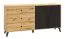 Ladekast Lassila 04, kleur: Artisan eiken / zwart - afmetingen: 83 x 165 x 40 cm (H x B x D), met 2 deuren, 3 lades en 2 vakken