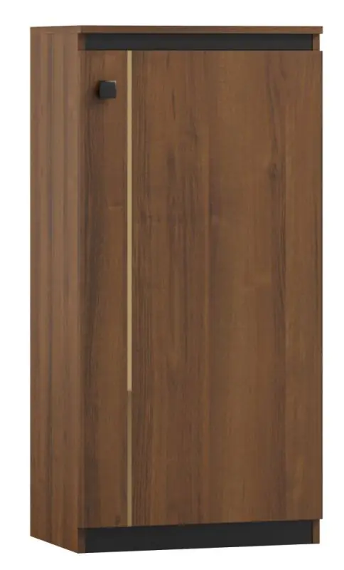 Kast / kastje Mojokerto, kleur: Walnoot / Zwart - Afmetingen: 121 x 60 x 39 cm (H x B x D)