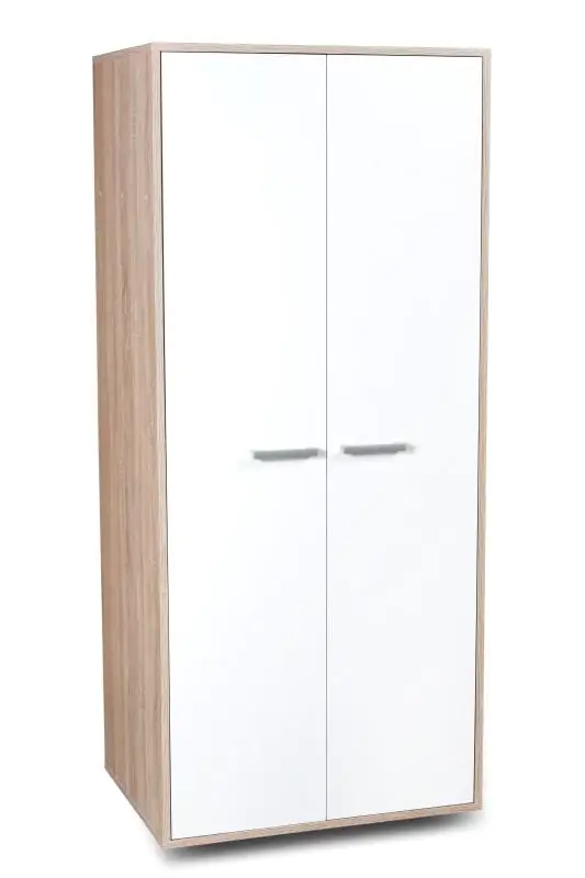 Draaideurkast / kledingkast Palpala 06, kleur: Sonoma eiken / wit - 180 x 78 x 60 cm (h x b x d)
