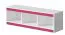 Kinderkamer - hangplank / wandrek Walter 10, kleur: wit / roze hoogglans - 41 x 120 x 32 cm (h x b x d)