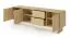 TV-onderkast | Kleur: geolied eiken | Push-to-open-functie | 3 draaideuren | 2 lades | 6 vakken | 183 x 38 x 62 cm | ABS-randen | TV-meubel