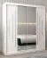 Schiebetürenschrank / Kleiderschrank mit Spiegel Tomlis 04A, Farbe: Weiß matt - Abmessungen: 200 x 180 x 62 cm (H x B x T)