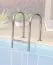 Zwembad / pool van hout model 1 X SET, kleur: water grijs geglazuurd, Ø 432,5 cm, met ladders & terras
