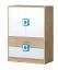Ladekast Fabian 09, kleur: eiken lichtbruin / wit / blauw - 110 x 80 x 40 cm (h x b x d)
