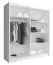 Kleiderschrank mit Spiegelstreifen Warbreck 49, Farbe: Grau - Abmessungen: 200 x 180 x 62 cm (H x B x T), mit genügend Stauraum