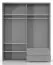 draaideurkast / kledingkast Siumu 28 , kleur: Wit / Wit hoogglans - 224 x 182 x 56 cm (H x B x D)